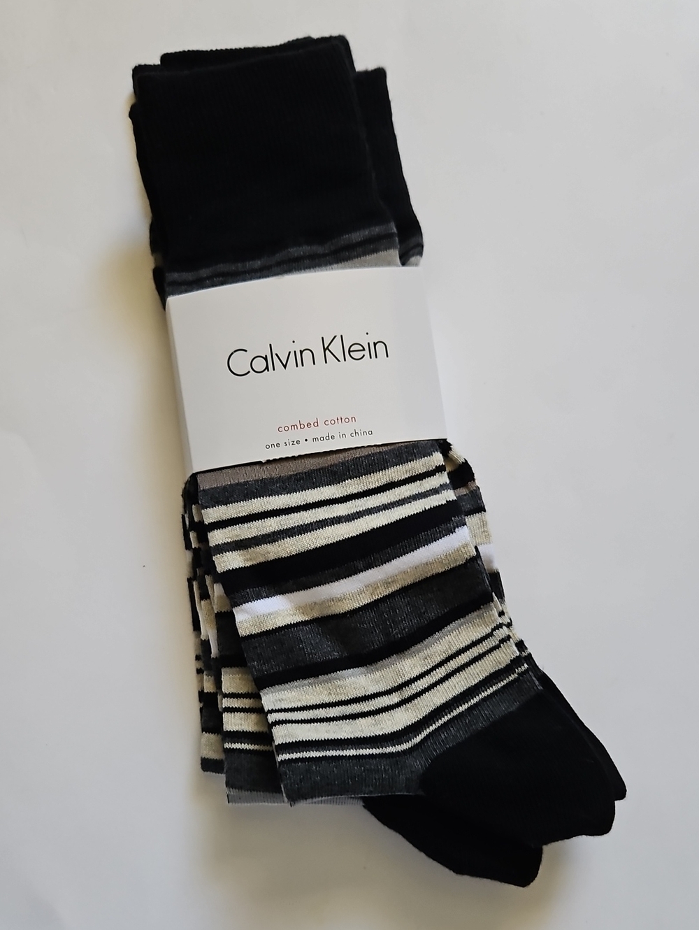 3 Pairs Calvin Klein Men's Stripe Dress Socks